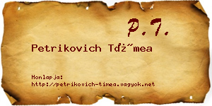 Petrikovich Tímea névjegykártya