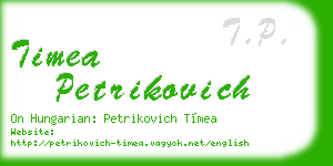 timea petrikovich business card