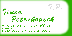 timea petrikovich business card